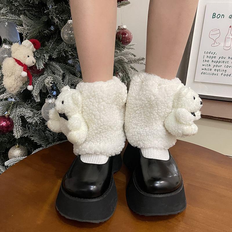 Bear Accent Fleece Leg Warmers Product Image