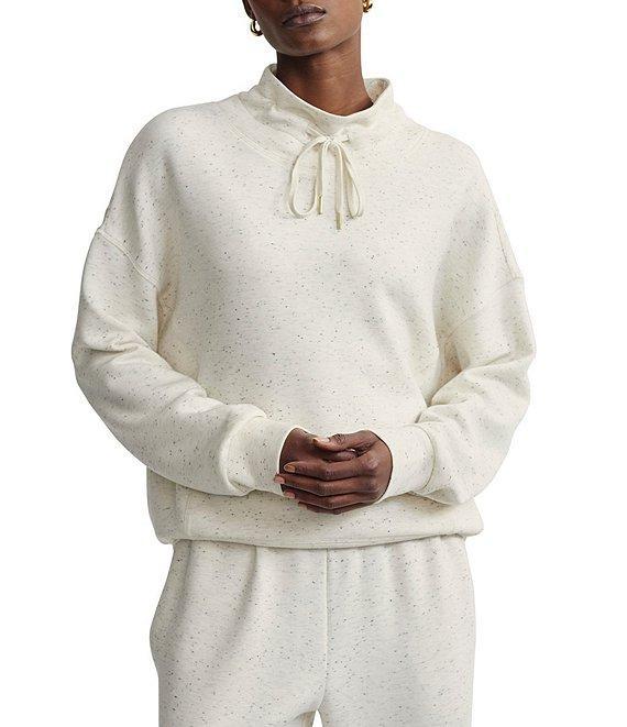 Varley Oakdale Sweat Fleck Print Mock Neck Long Sleeve Pullover Sweatshirt Product Image