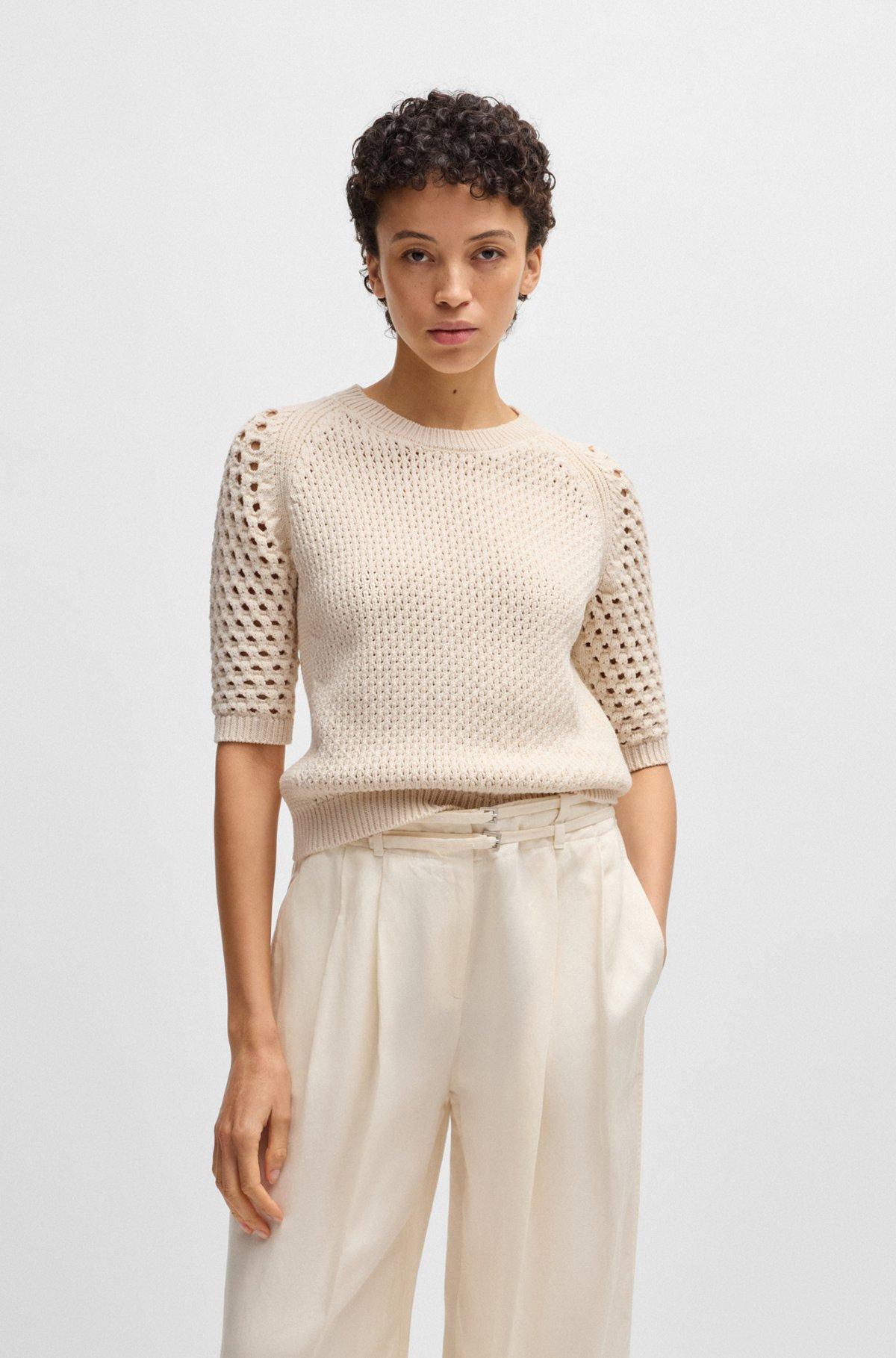 Sweater with mixed knits Product Image