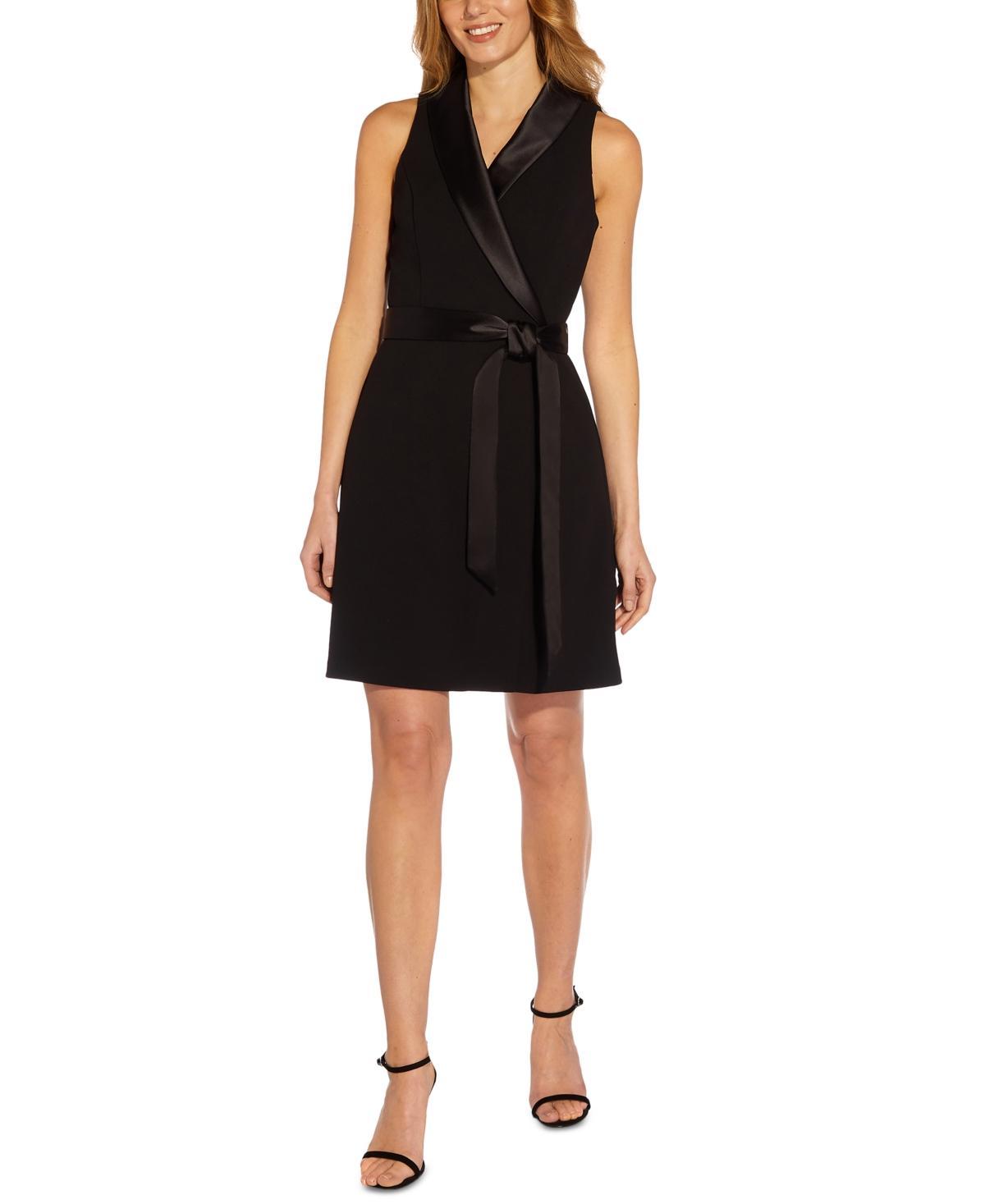 Adrianna Papell Womens Tuxedo Wrap Party Dress Product Image