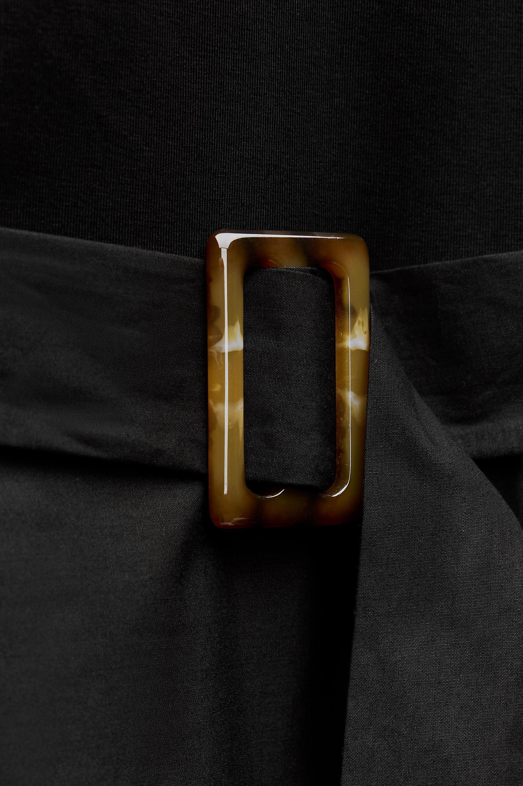 BELTED MIXED MIDI DRESS Product Image
