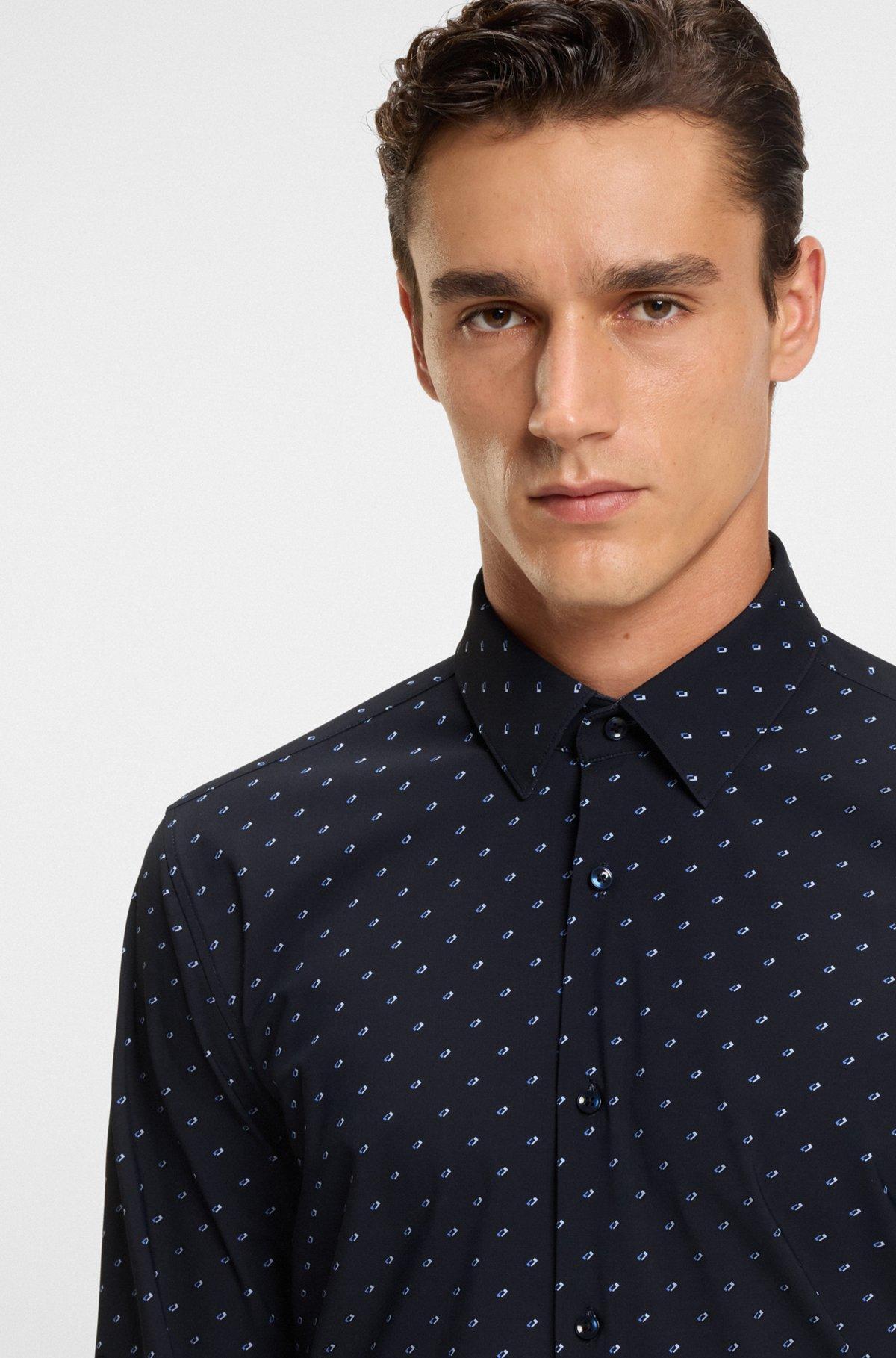 Regular-fit shirt in performance-stretch floral-print jersey Product Image
