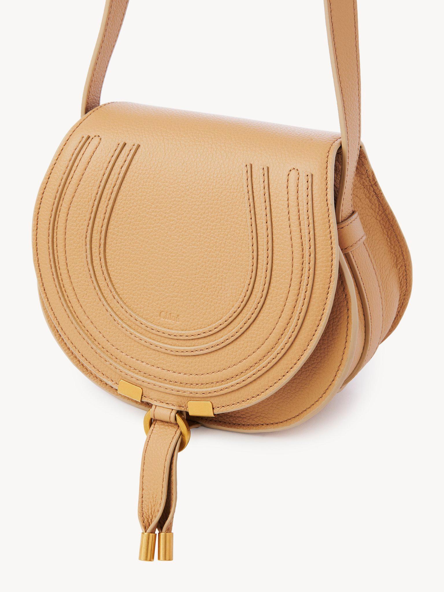 Small Marcie saddle bag in grained leather Product Image