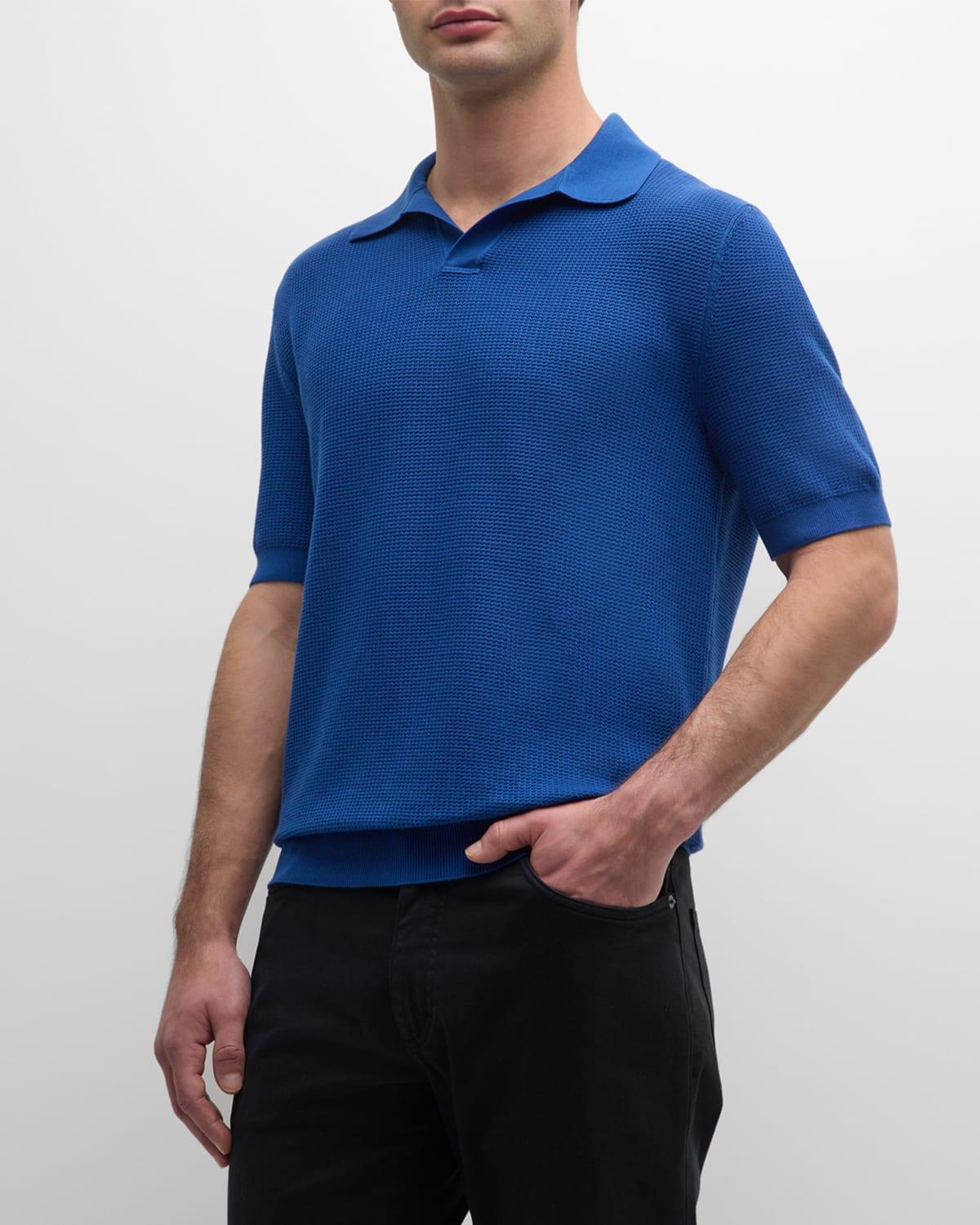 Men's Cotton Knit Short-Sleeve Polo Sweater Product Image