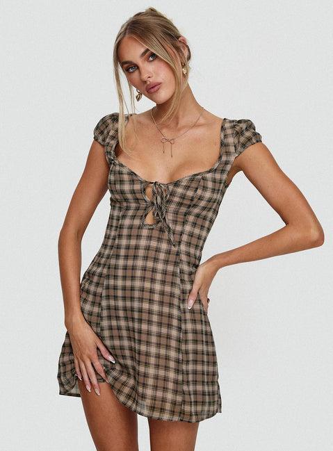 Alora Mini Dress Check Multi Product Image