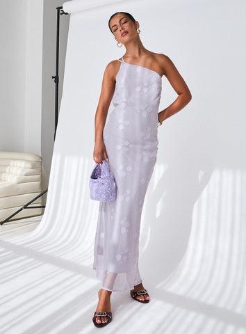 Jazmira One Shoulder Maxi Dress Lilac Product Image