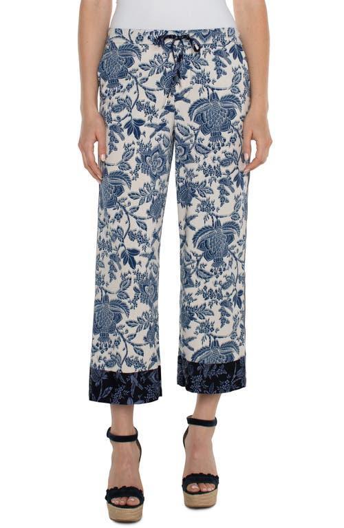 Liverpool Los Angeles Draw String Wide Leg Pull On Mid-Rise Pant 25 (Galaxy Floral Print) Women's Dress Pants Product Image