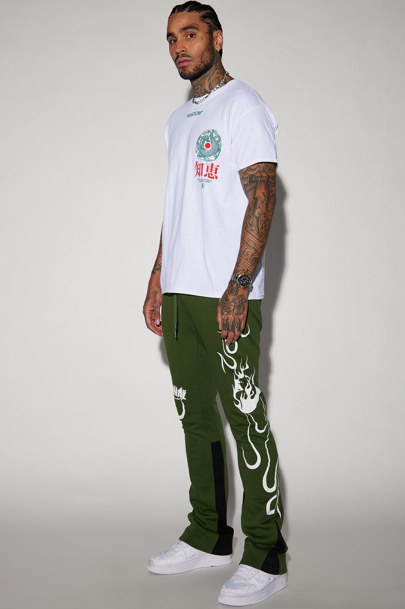 Eternal Flame Flared Sweatpants - Olive Product Image