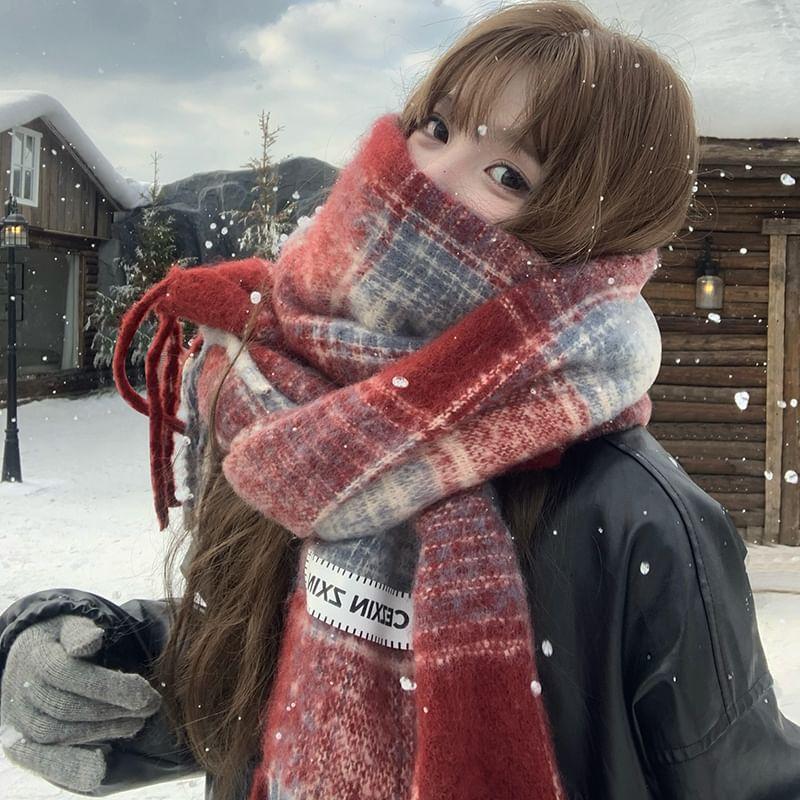 Plaid Fringe Scarf Product Image