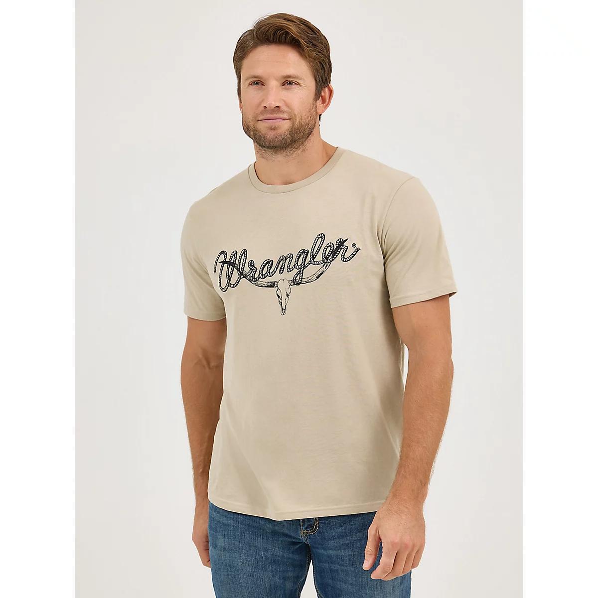 Men's Wrangler Longhorn Graphic T-Shirt in Trench Coat Product Image