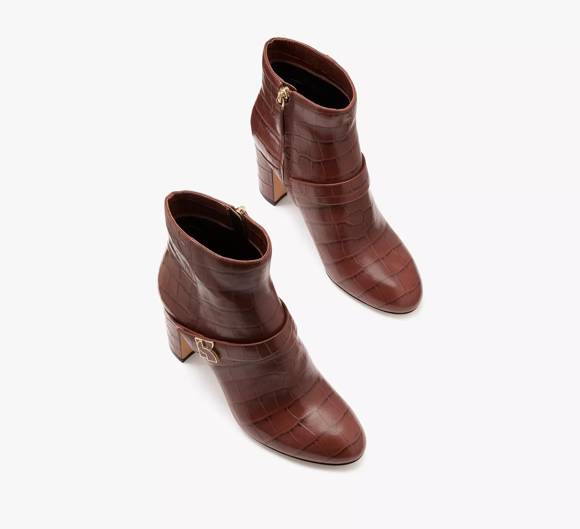 Dakota Croc-embossed Booties Product Image