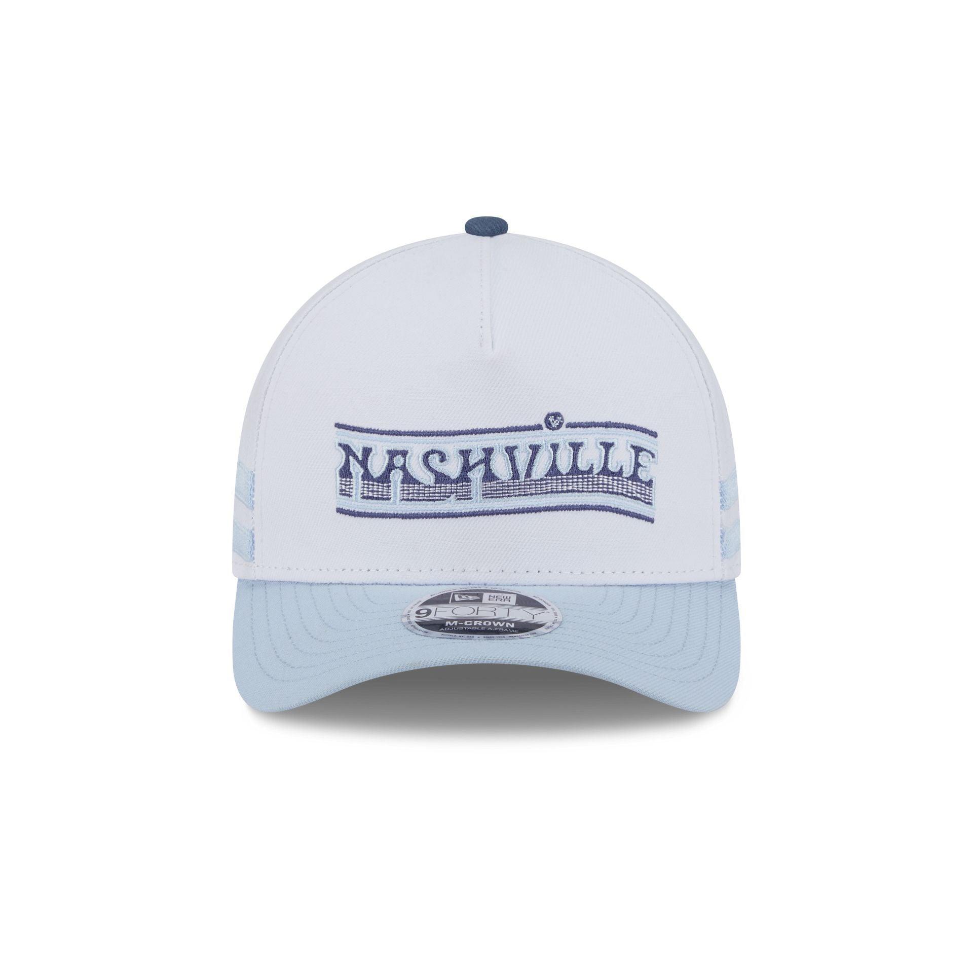 Nashville SC 2025 Jersey Hook White 9FORTY M-Crown A-Frame Snapback Hat Male Product Image