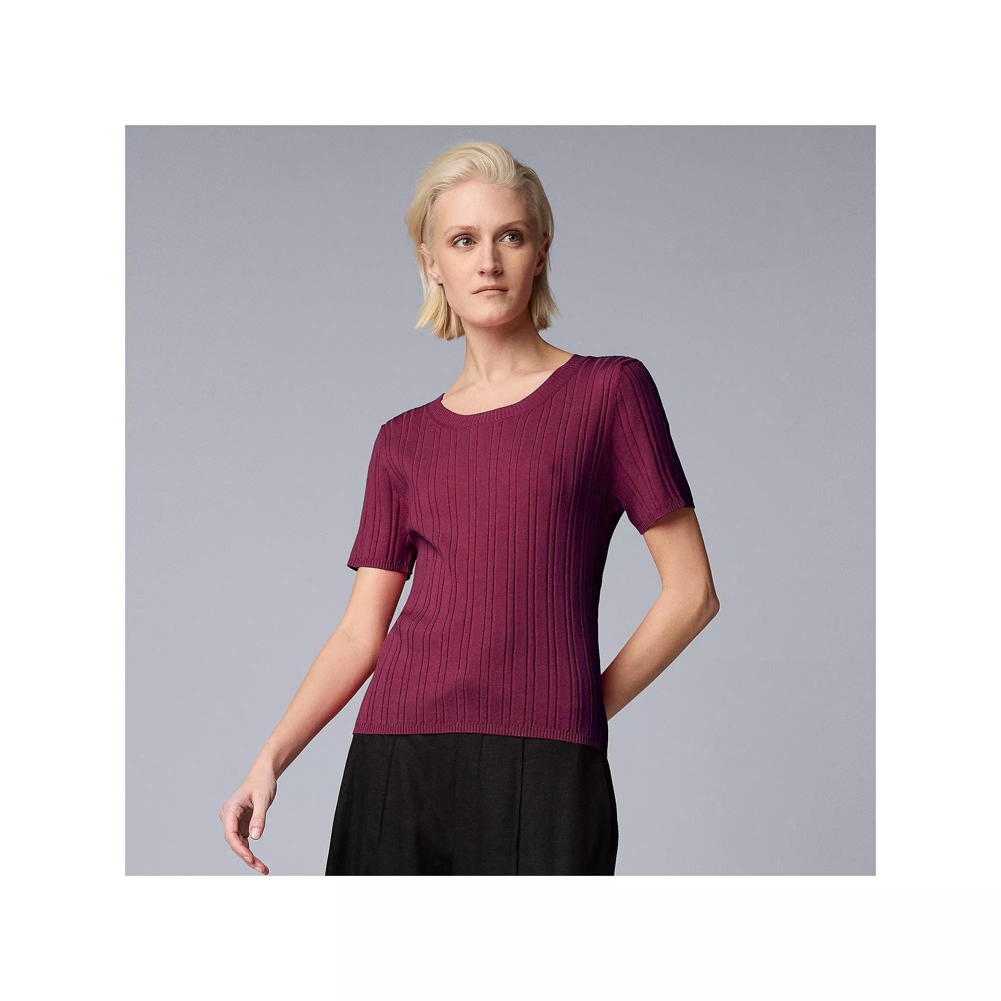 Women's Simply Vera Vera Wang Sweater Tee, Size: XS, Aged Red Product Image
