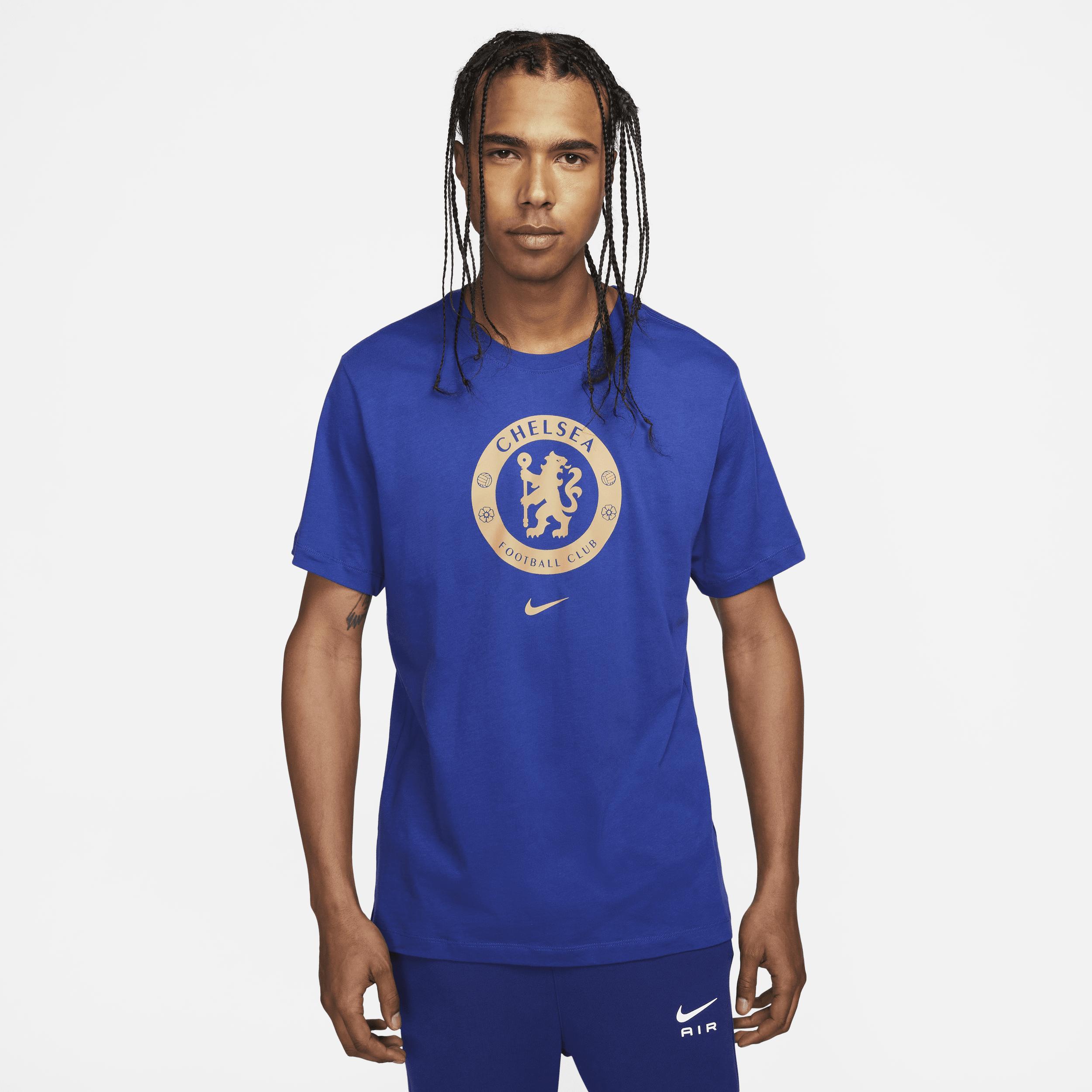 Men's Nike Blue Chelsea Crest T-Shirt, Size: Medium, Chl Blue Product Image