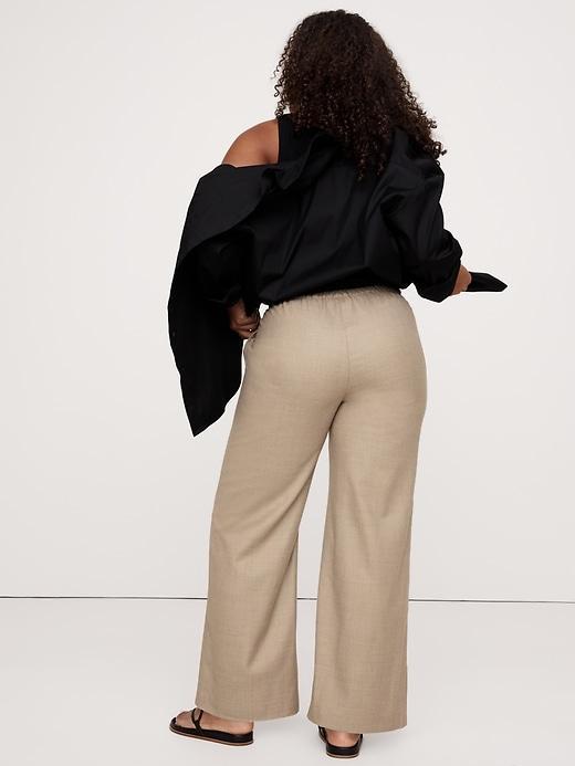 Pull-On Wide-Leg Drapey Twill Pant Product Image