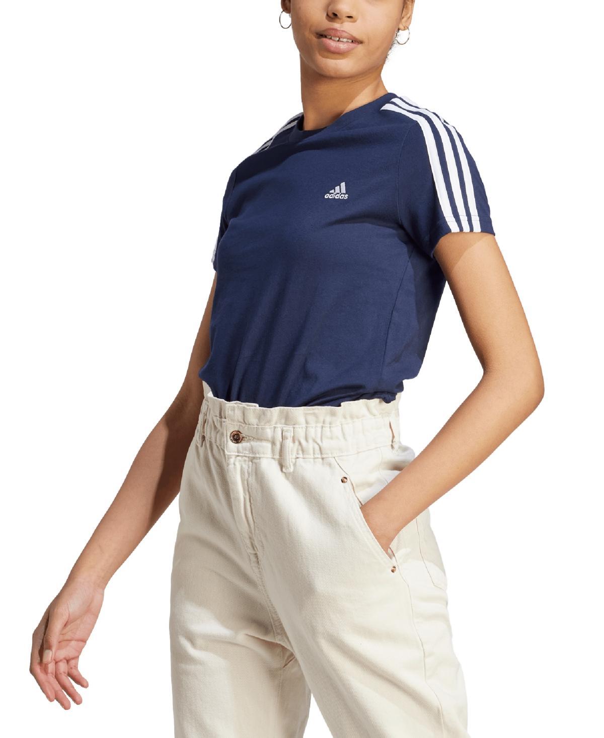 adidas Womens Essentials Cotton 3 Stripe T-Shirt Product Image