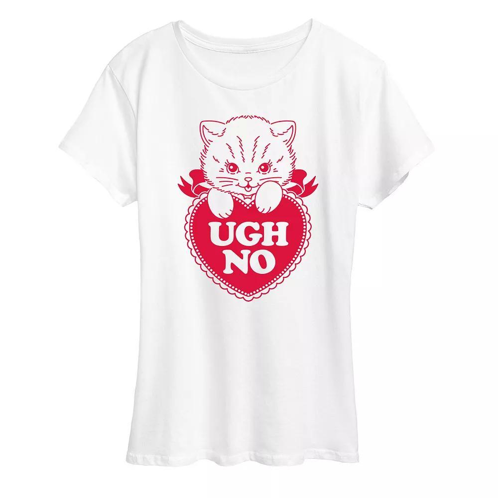 Womens Valentine Cat Ugh No Graphic Tee Product Image