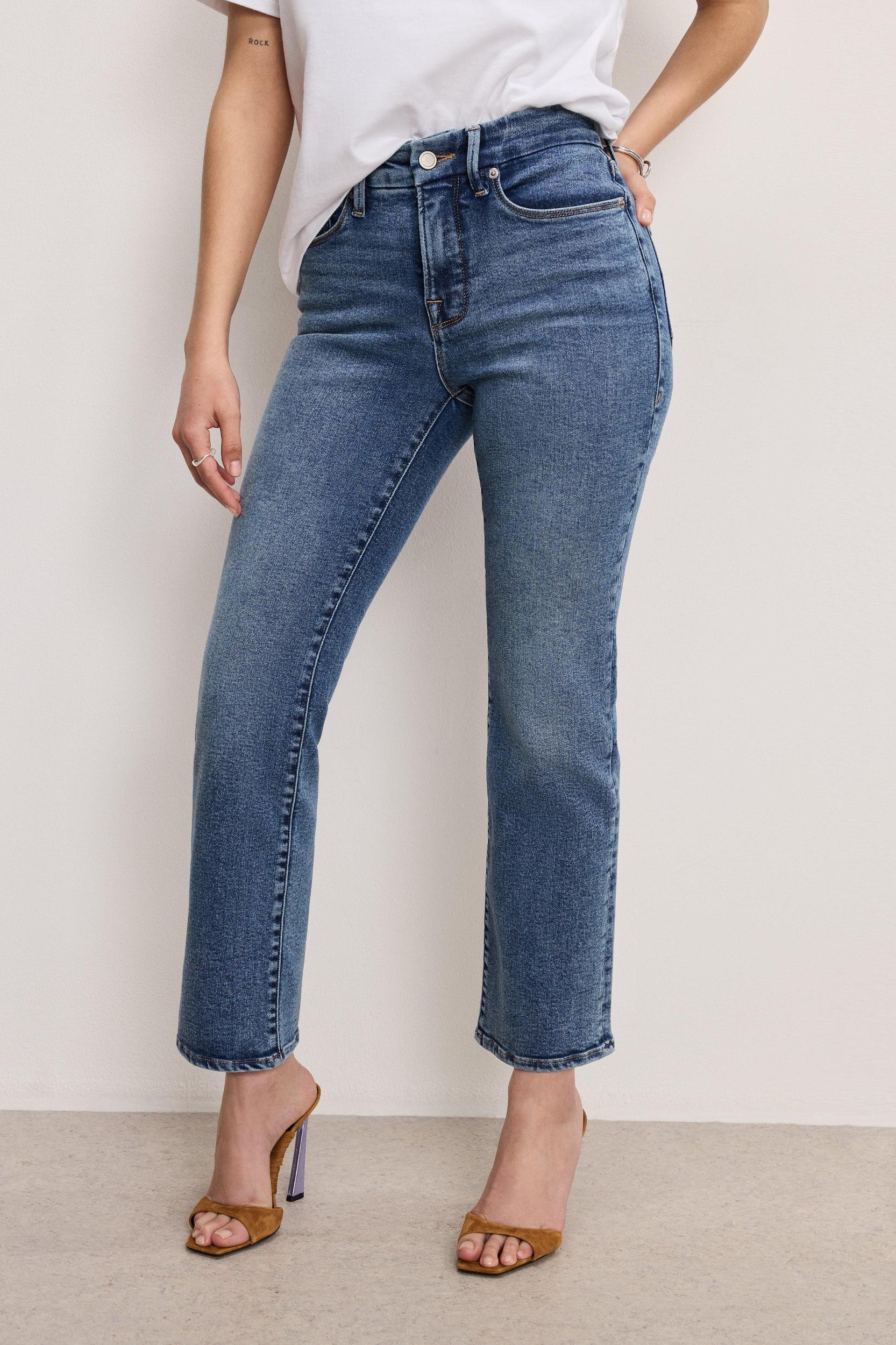 GOOD PETITE STRAIGHT LIGHT COMPRESSION JEANS | INDIGO254 Product Image