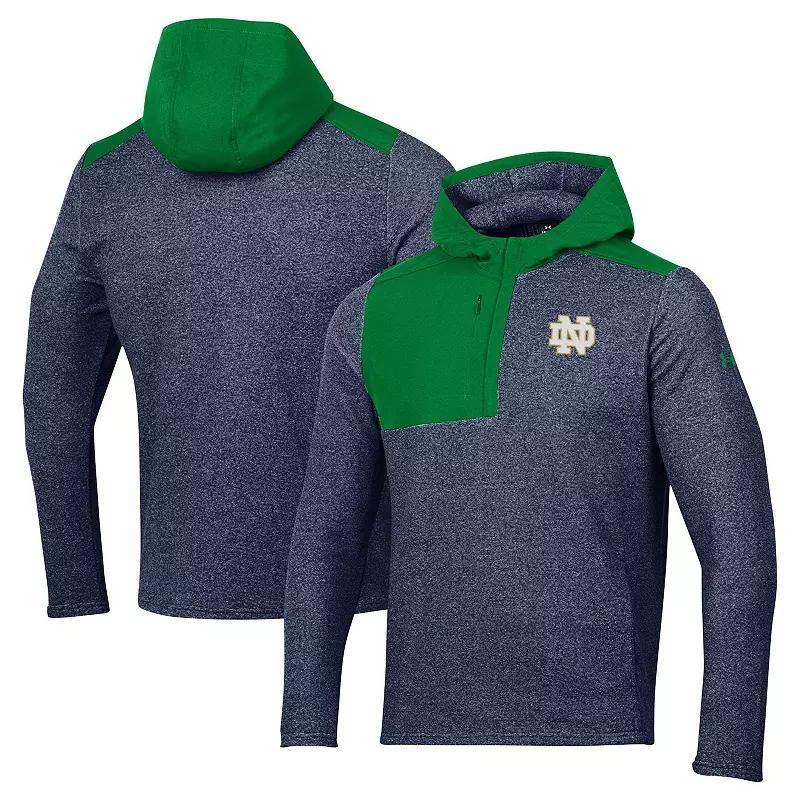 Men's Under Armour Navy Notre Dame Fighting Irish Survivor Fleece Hoodie Quarter-Zip Jacket, Size: Medium, Blue Product Image