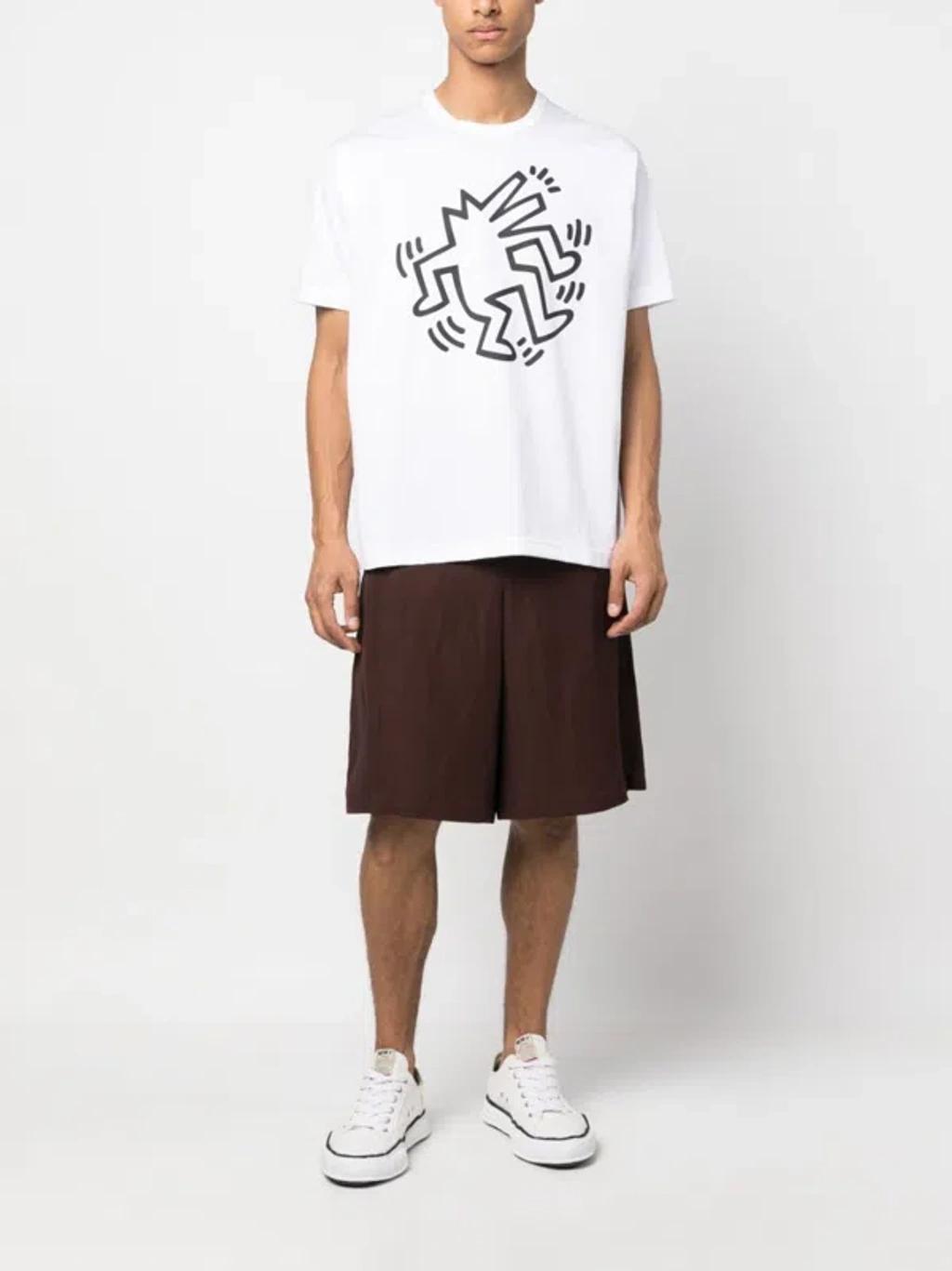 JUNYA WATANABE Graphic Printed Crewneck T-shirt In 2 White X B Patt Product Image