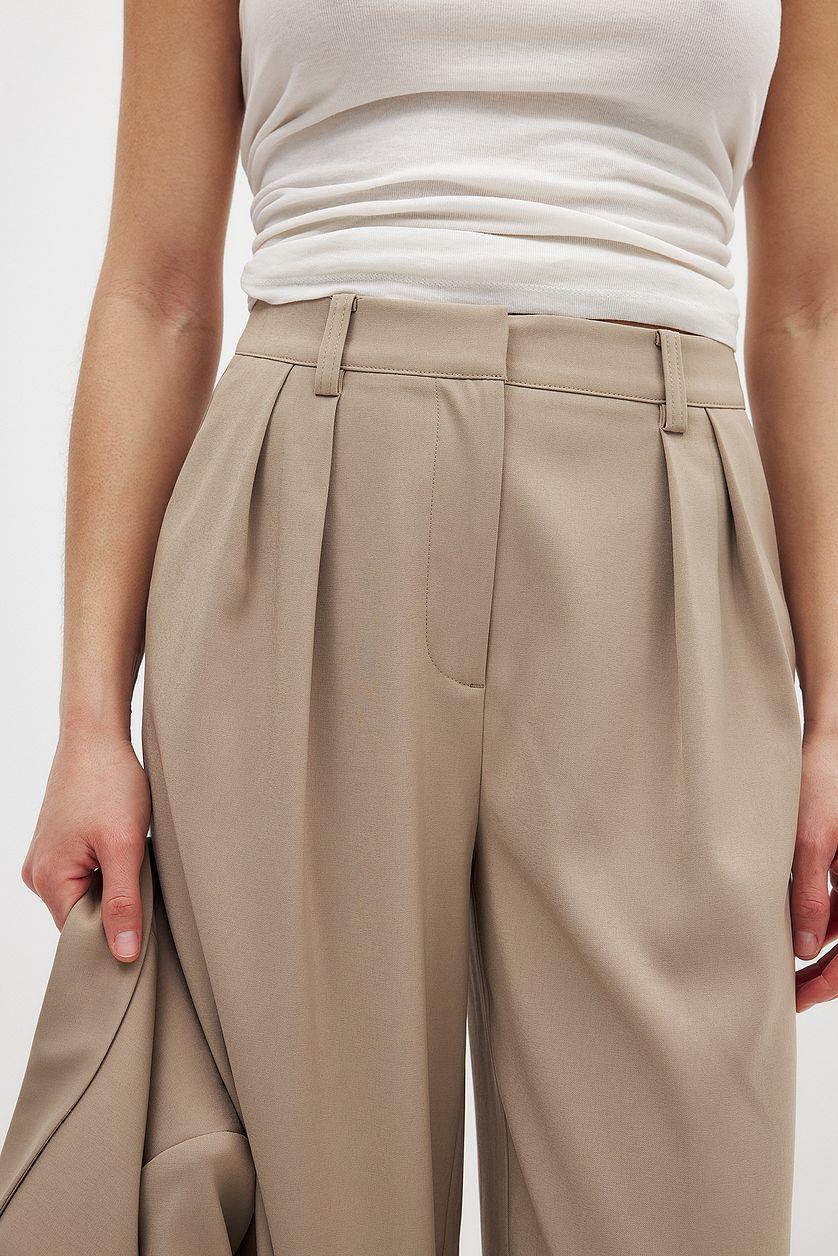 Wide Leg High Waist Suit Pants Product Image