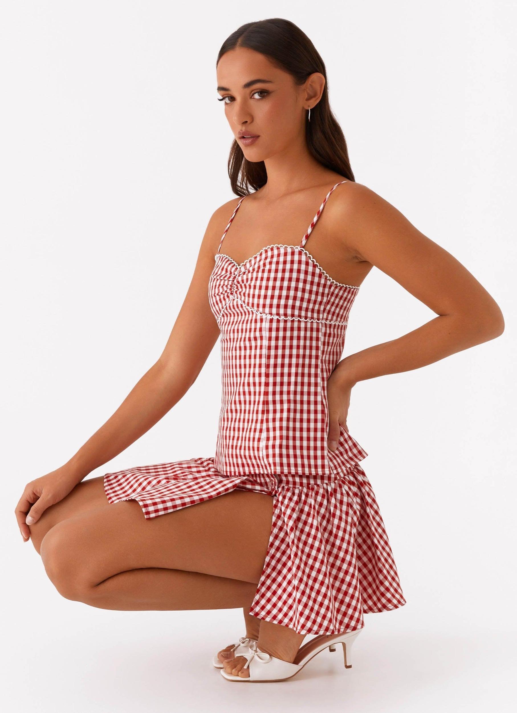 Bellamy Top - Red Gingham Product Image