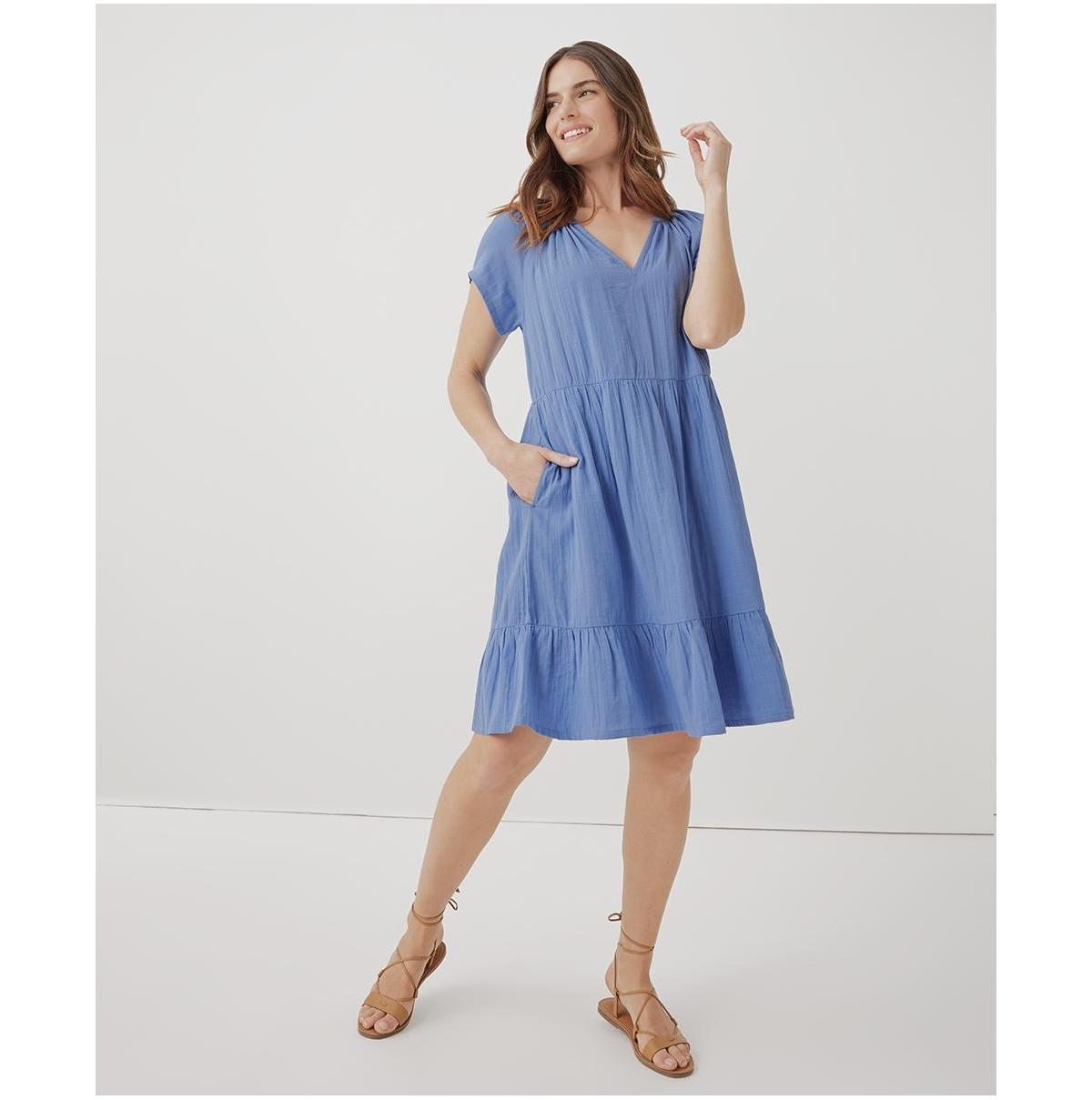 Pact Womens Coastal Double Gauze Throw-And-Go Dress Product Image