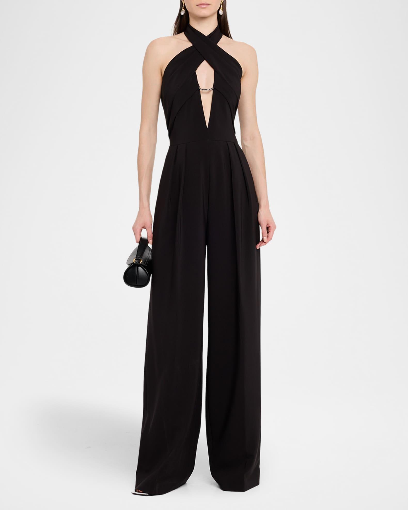 Bridgely Pleated Cutout Halter Jumpsuit Product Image