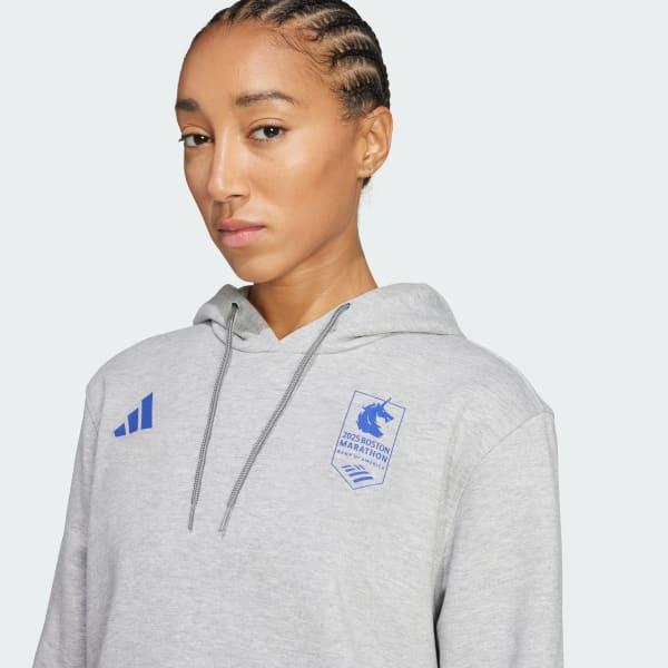 adidas Boston Marathon 2025 Graphic Hoodie Medium Grey Heather XL Womens Product Image
