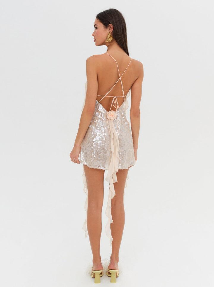 Sydney Sequin Mini Dress — Neutral Product Image