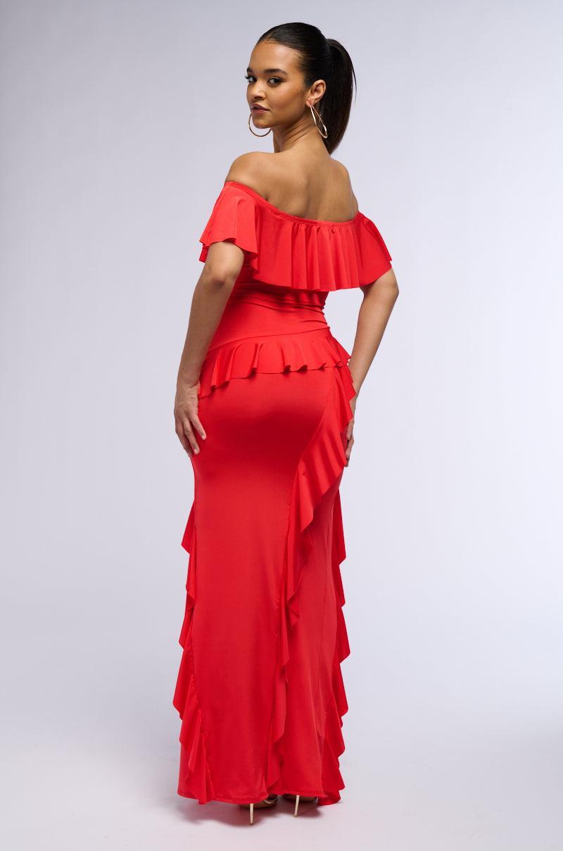 NOT THE EMOJI RUFFLE MAXI DRESS Product Image