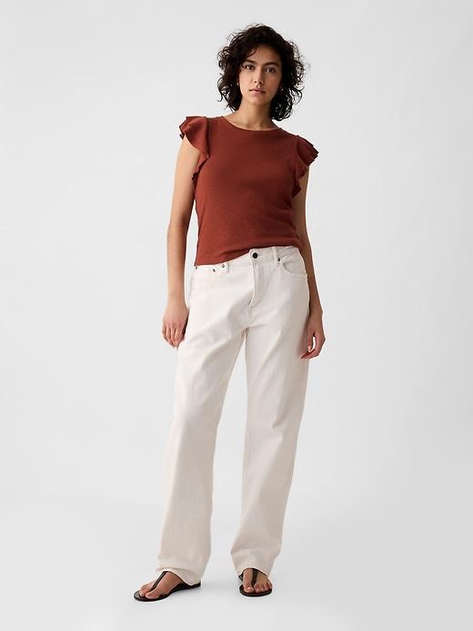 Essential Rib Flutter-Sleeve Shirt Product Image