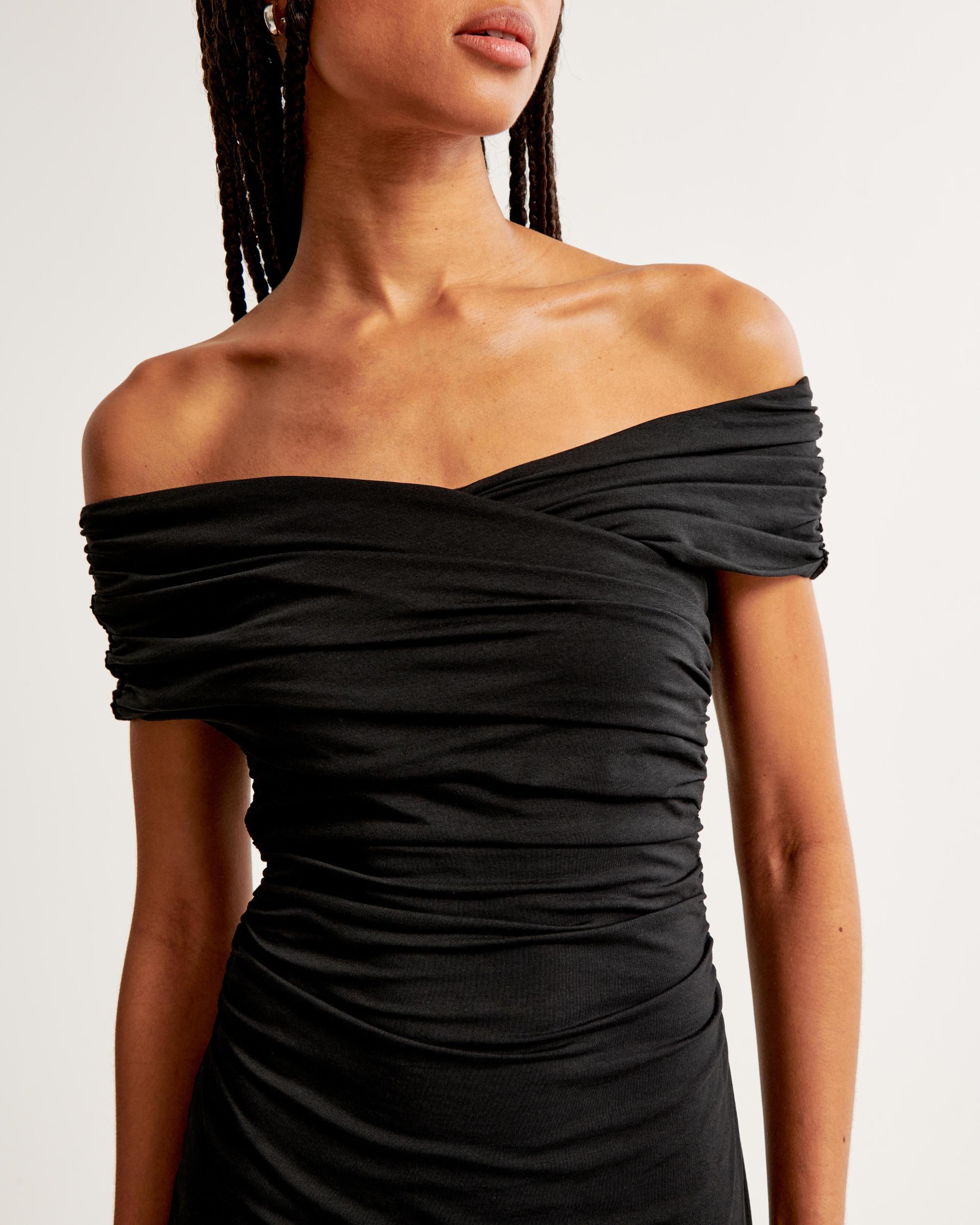 Off-The-Shoulder Knit Midi Dress Product Image
