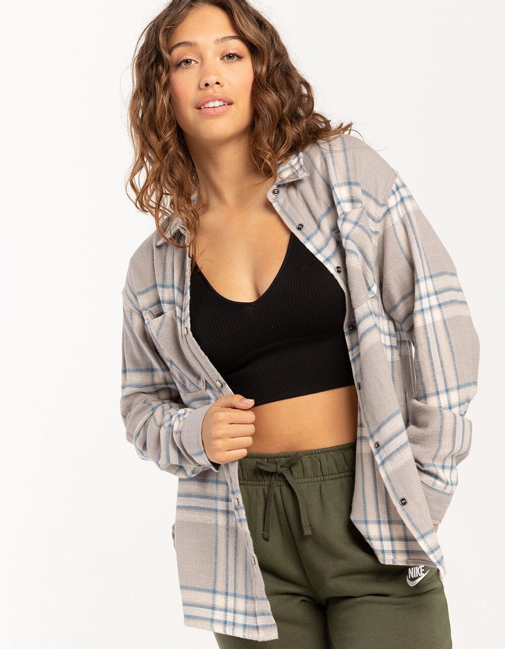 RSQ Womens Basic Flannel - CHARCOAL Product Image