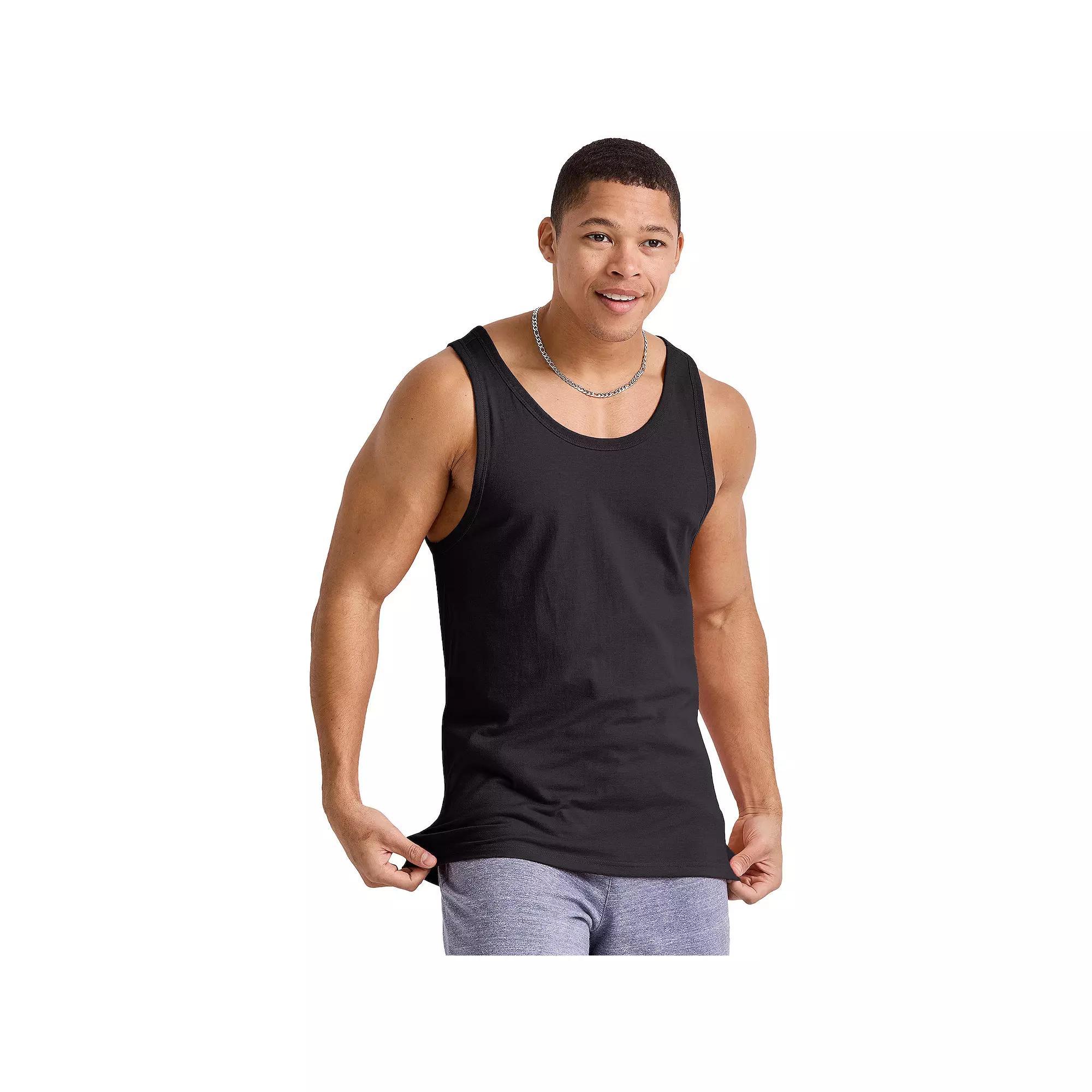 Men's Hanes Originals Tri-blend Tank Top, Size: Medium, Black Product Image