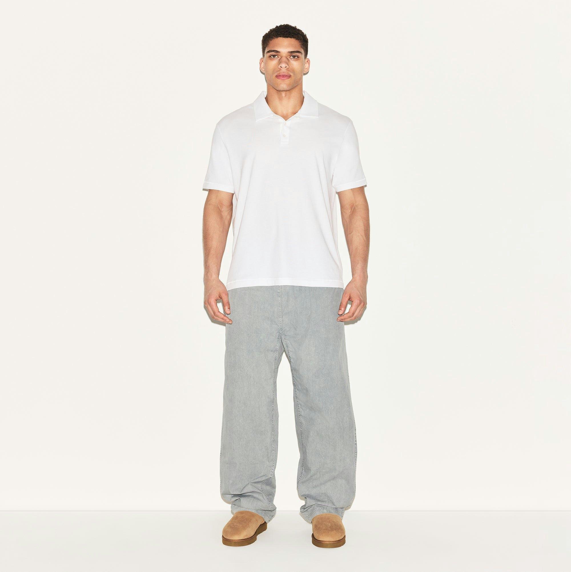 SKIMS COTTON MENS RELAXED POLO | CHALK Product Image
