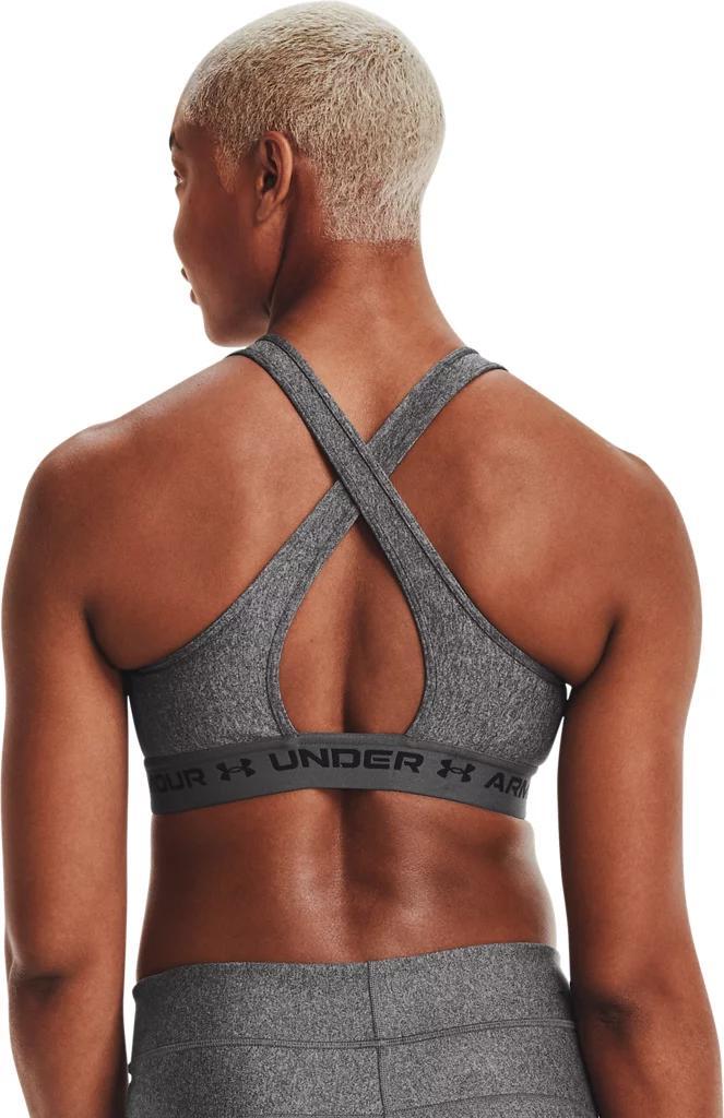 Under Armour Womens Armour Mid Crossback Heather Scoop Neck Sports Bra Product Image