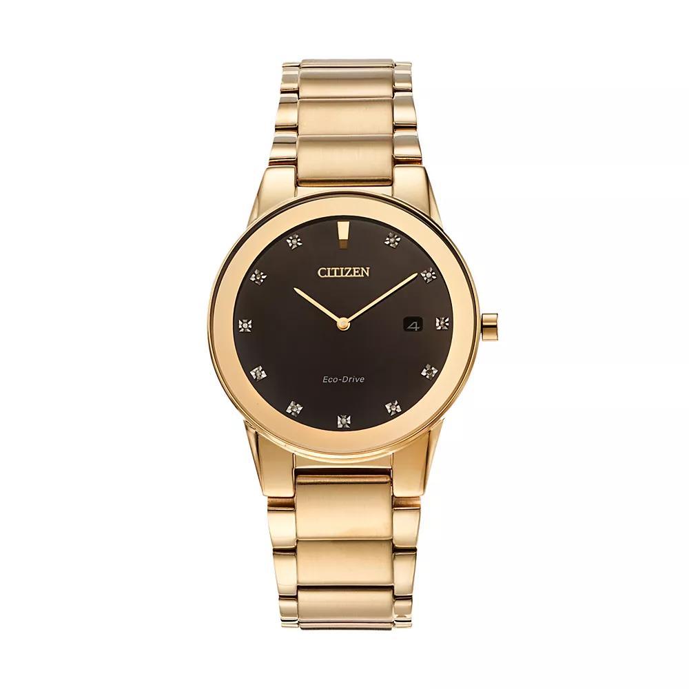 Citizen Eco-Drive Mens Axiom Diamond Stainless Steel Watch - AU1062-56G, Gold Tone Product Image