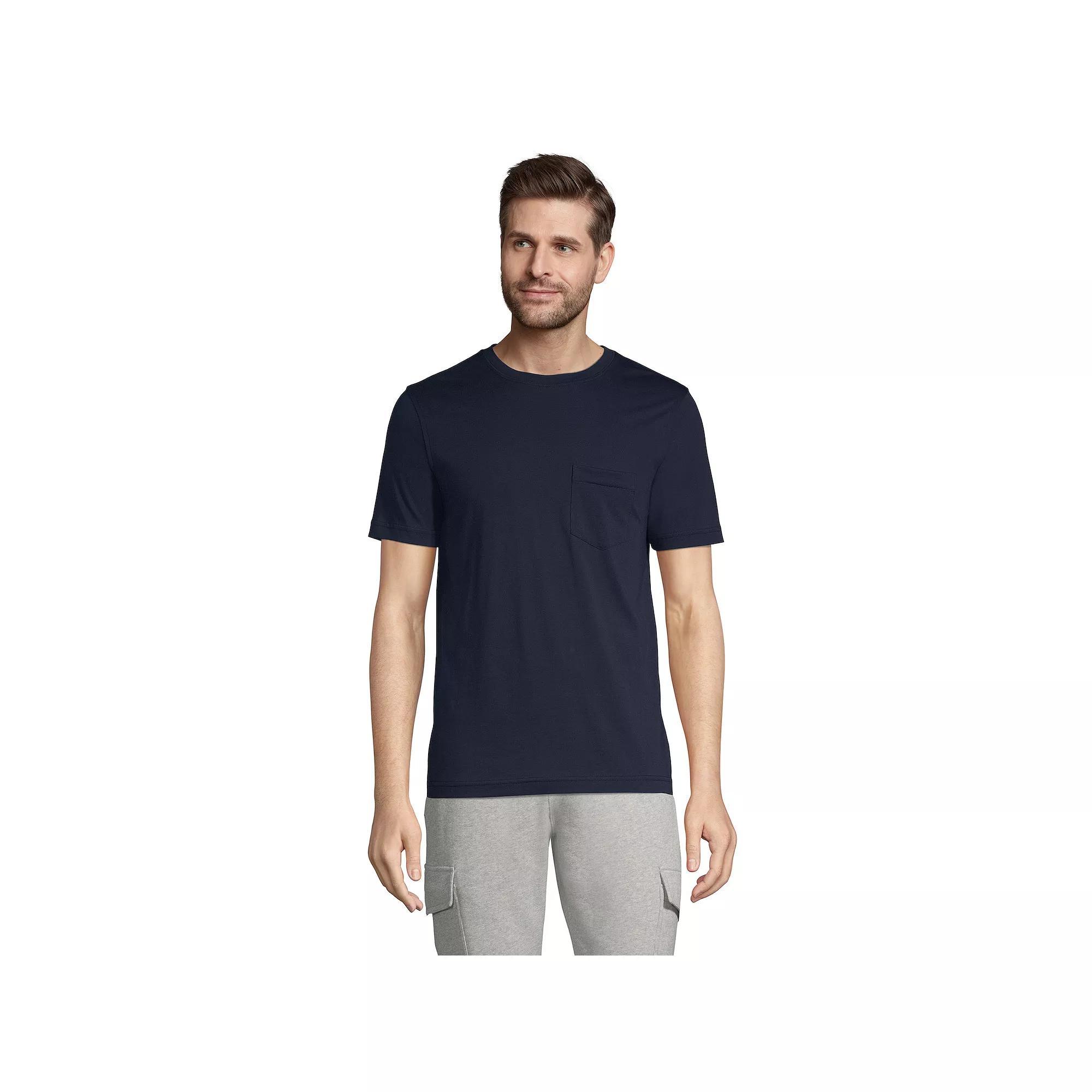 Men's Lands' End Supima Pocket Tee, Size: Medium, White Product Image