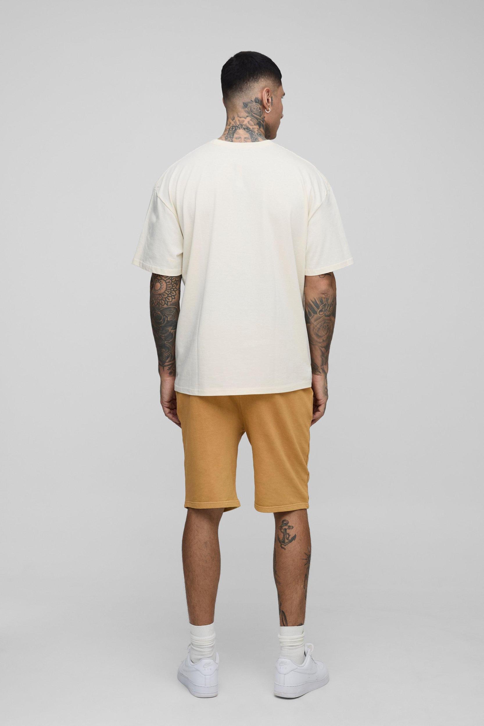 Tall Loose Fit Acid Wash Sweat Shorts | boohooMAN USA Product Image