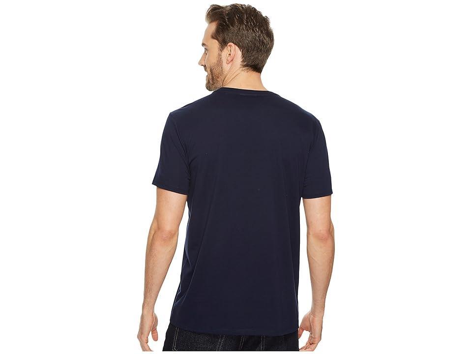 Lacoste Short Sleeve Pima Crew Neck Tee Blue) Men's T Shirt Product Image