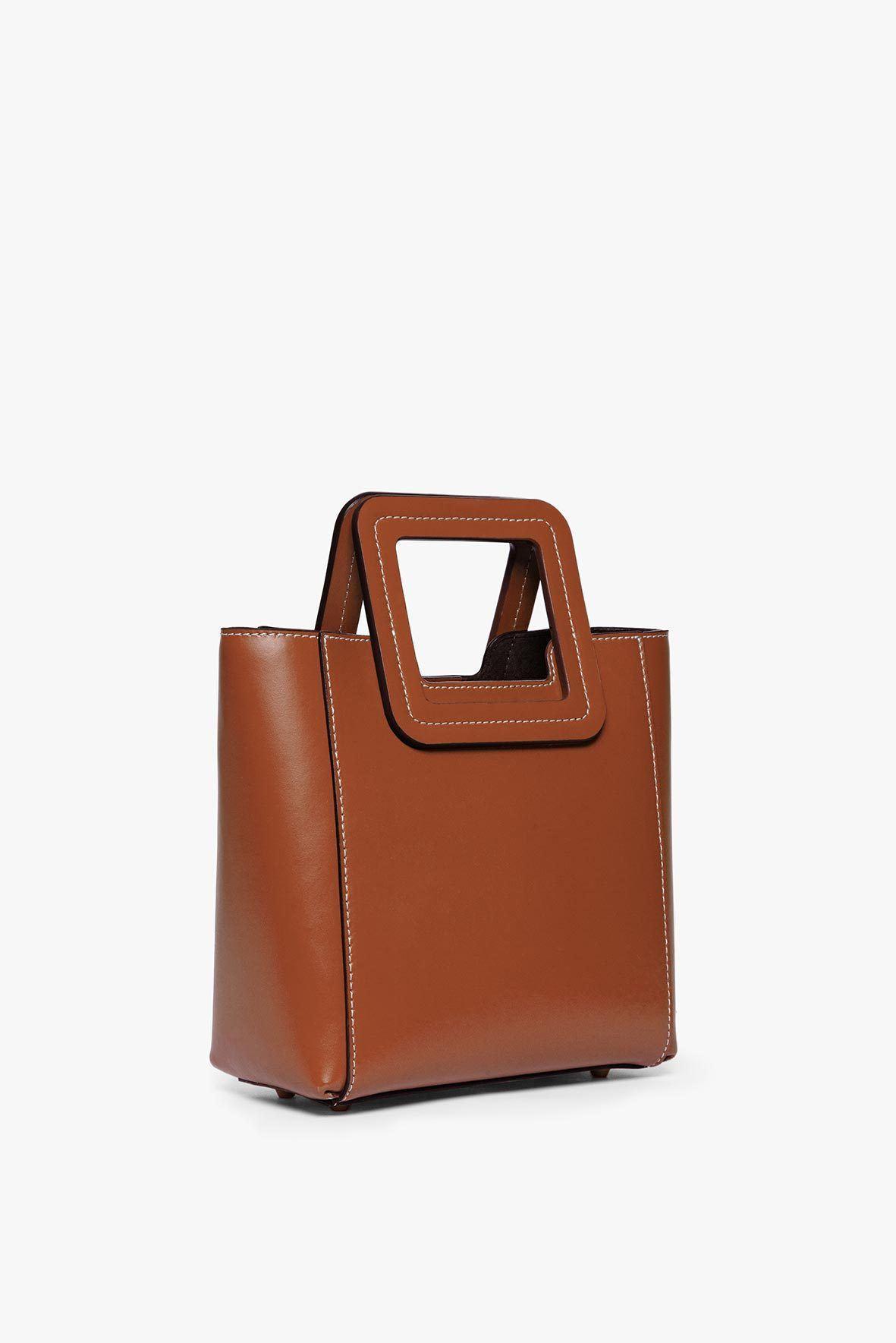 MINI SHIRLEY LEATHER BAG | SADDLE Product Image