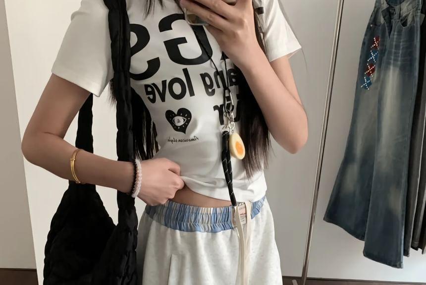 Low Rise Lettering Wide Leg Pants Product Image