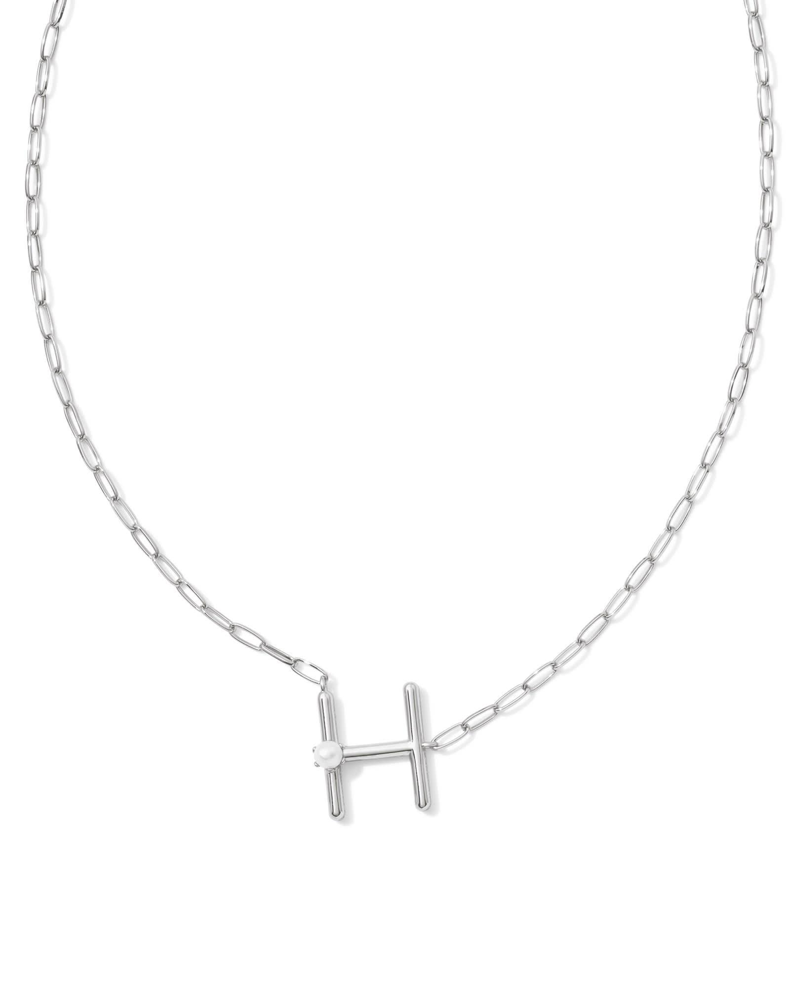 Pearl Silver Letter X Short Pendant Necklace in Freshwater Cultured Pearl Product Image
