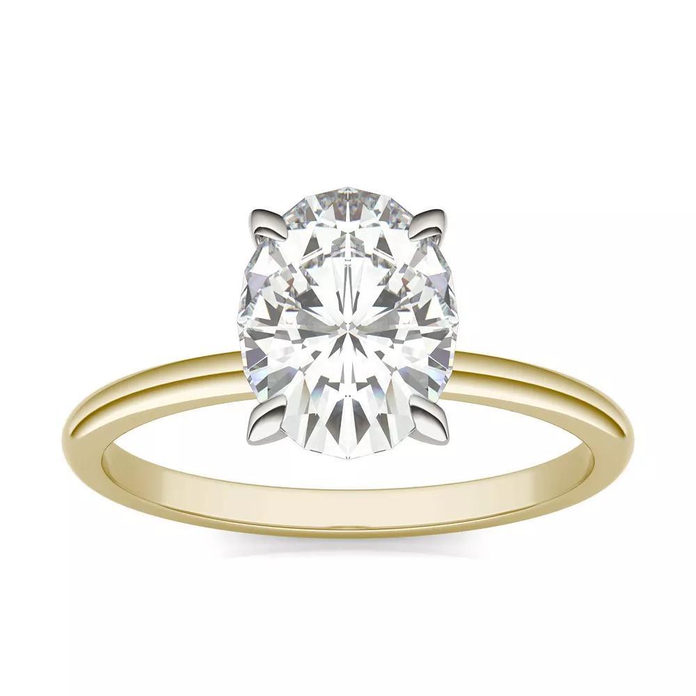 Charles & Colvard 14k Two Tone Gold 2 Carat T.W. Lab-Created Moissanite Solitaire Ring, Women's, Size: 8 Product Image