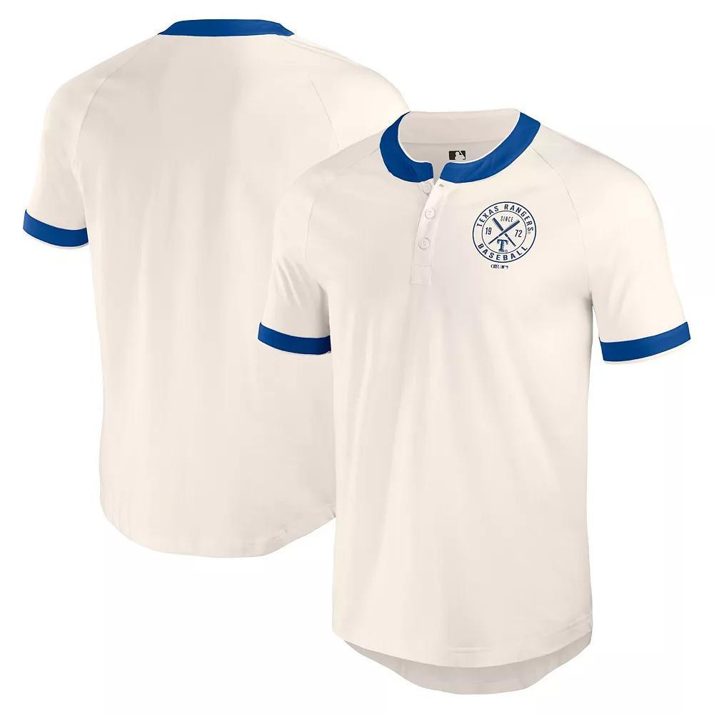 Men's Darius Rucker Collection by Fanatics White Texas Rangers Henley Raglan T-Shirt, Size: Small Product Image
