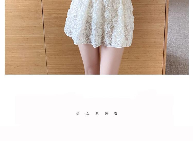 Spaghetti Strap Plain Cutout Swimdress Product Image