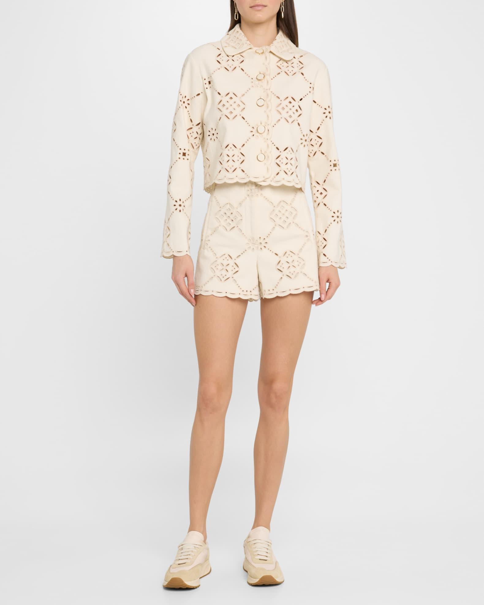 Adelaide Scalloped Eyelet-Embroidered Jacket Product Image
