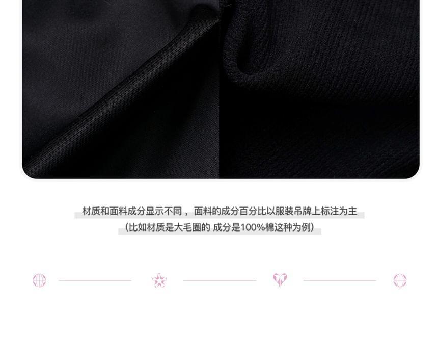 Long Sleeve Round Neck Panda Print Bow Ruffle Panel Top Product Image