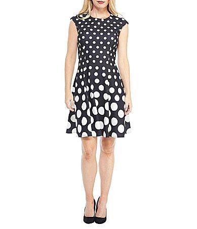 Women's London Times Print Fit & Flare Dress, Size: 12, Pink White Product Image